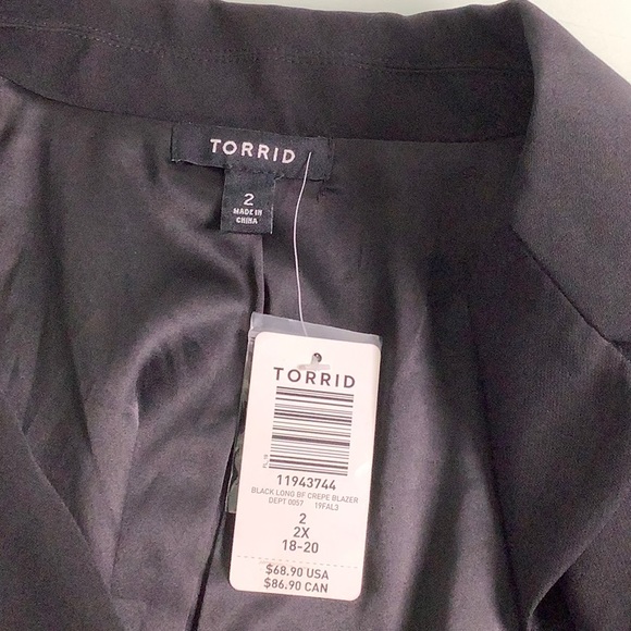 Torrid 2 black one button blazer size 18 / 20 NWT - Picture 7 of 15